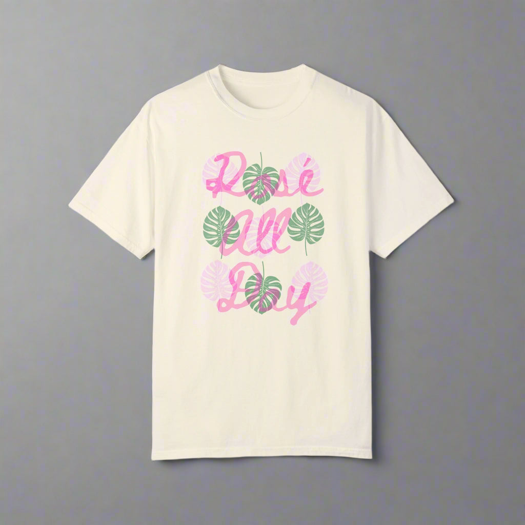 'Rosé All Day' Preppy-Tropical Vibes Tee