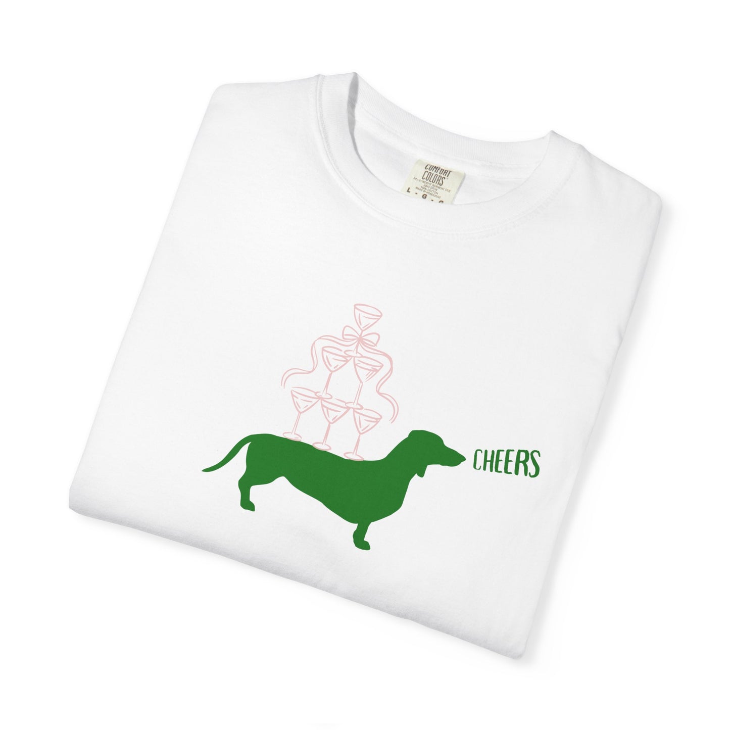 Dachshund & Champagne "CHEERS" Tee