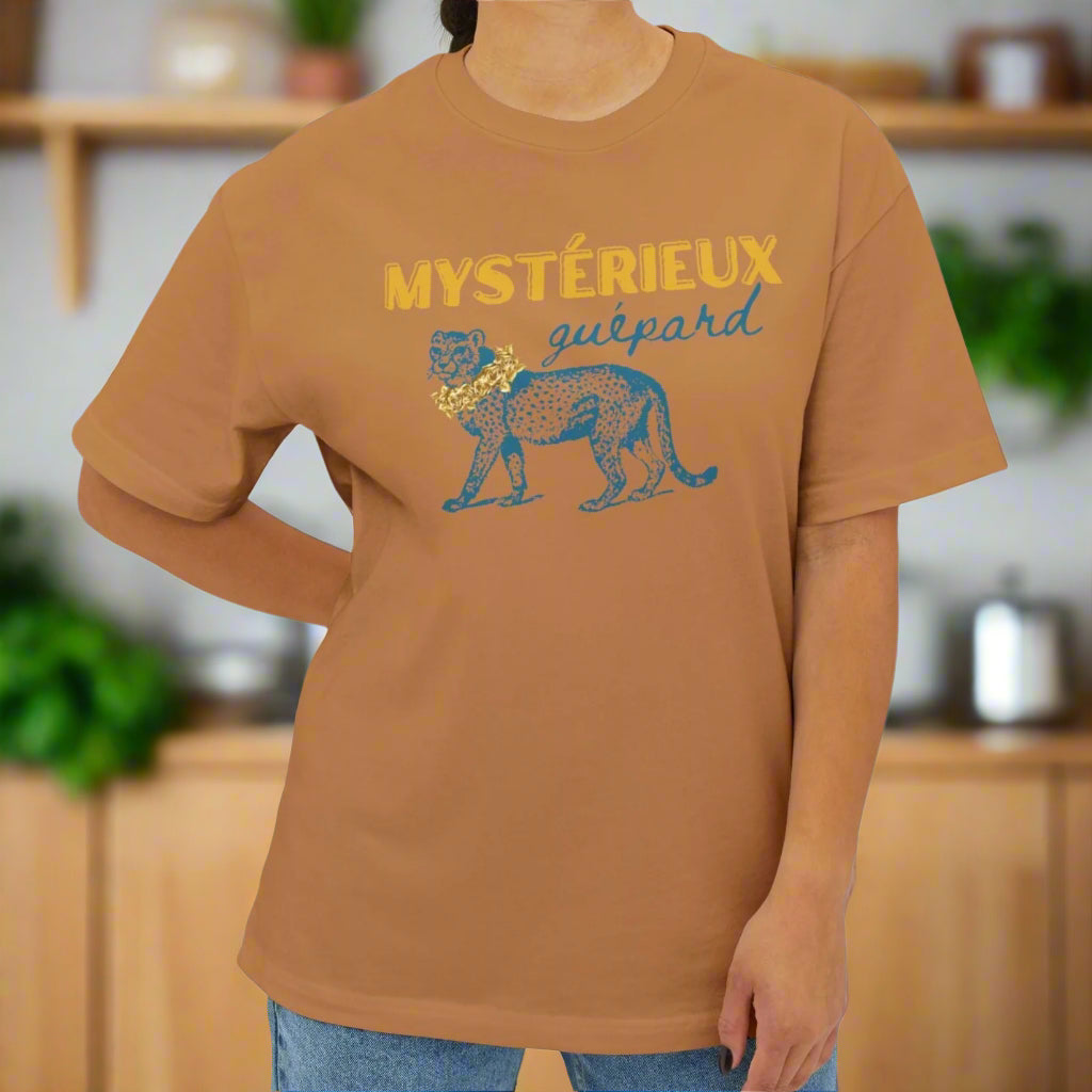 Mysterious Cheetah with Gold Rose Wreath