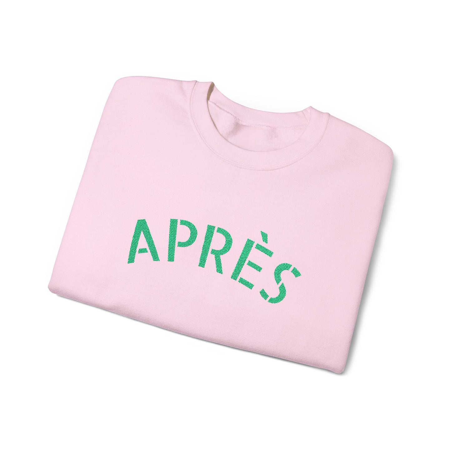 'APRÈS' Green Stencil Embroidery Pullover Sweatshirt