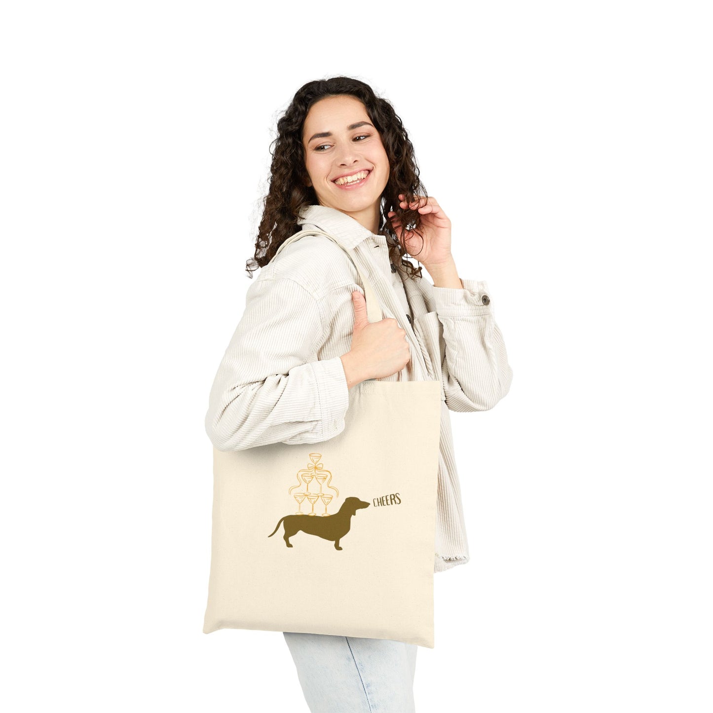 Dachshund Cheers Tote Bag - Funny Dog Lover Gift, Eco-Friendly Shopping Bag, Cute Pet Accessory, Dog Mom Tote, Birthday Gift
