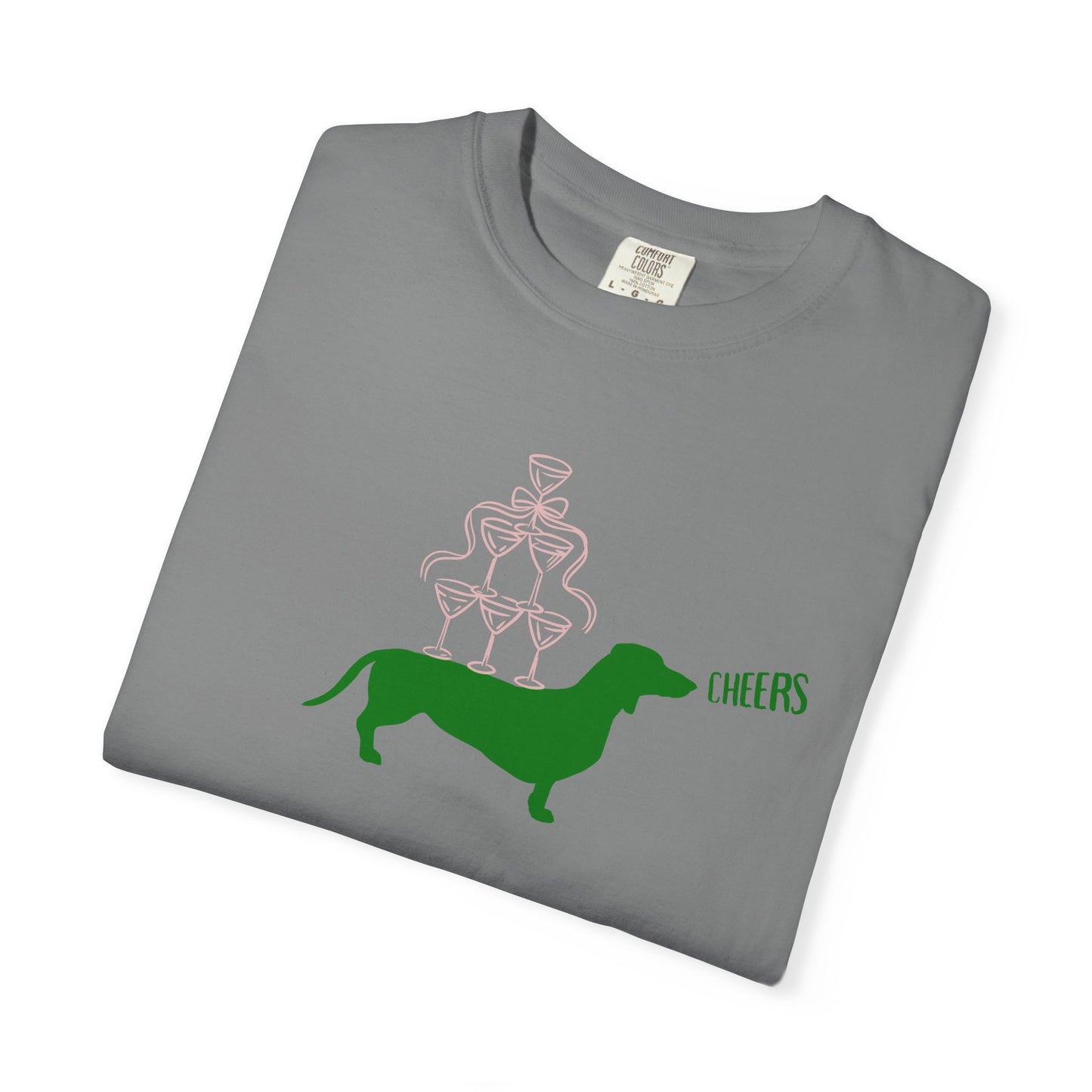Dachshund & Champagne "CHEERS" Tee
