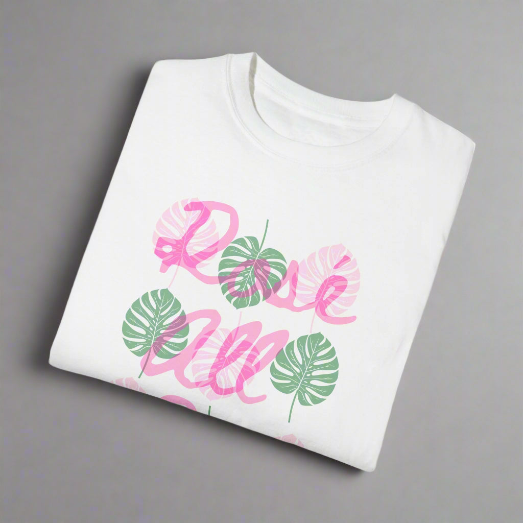 'Rosé All Day' Preppy-Tropical Vibes Tee