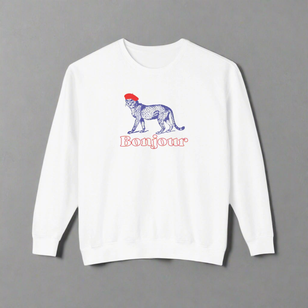 Bonjour Cheetah: Lightweight Cotton Sweatshirt