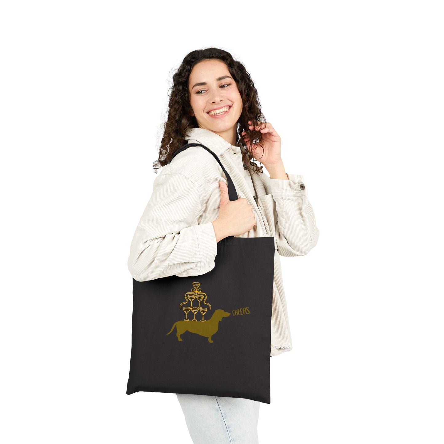 Dachshund Cheers Tote Bag - Funny Dog Lover Gift, Eco-Friendly Shopping Bag, Cute Pet Accessory, Dog Mom Tote, Birthday Gift