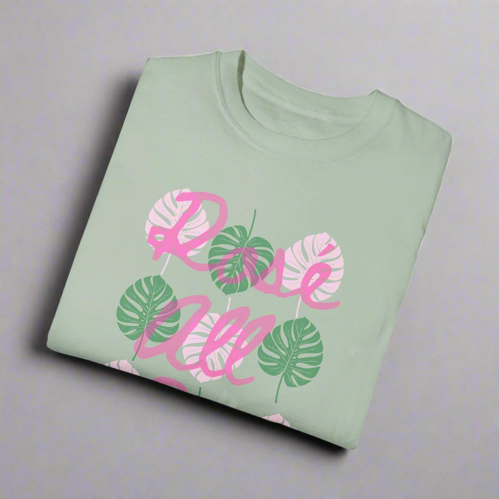 'Rosé All Day' Preppy-Tropical Vibes Tee