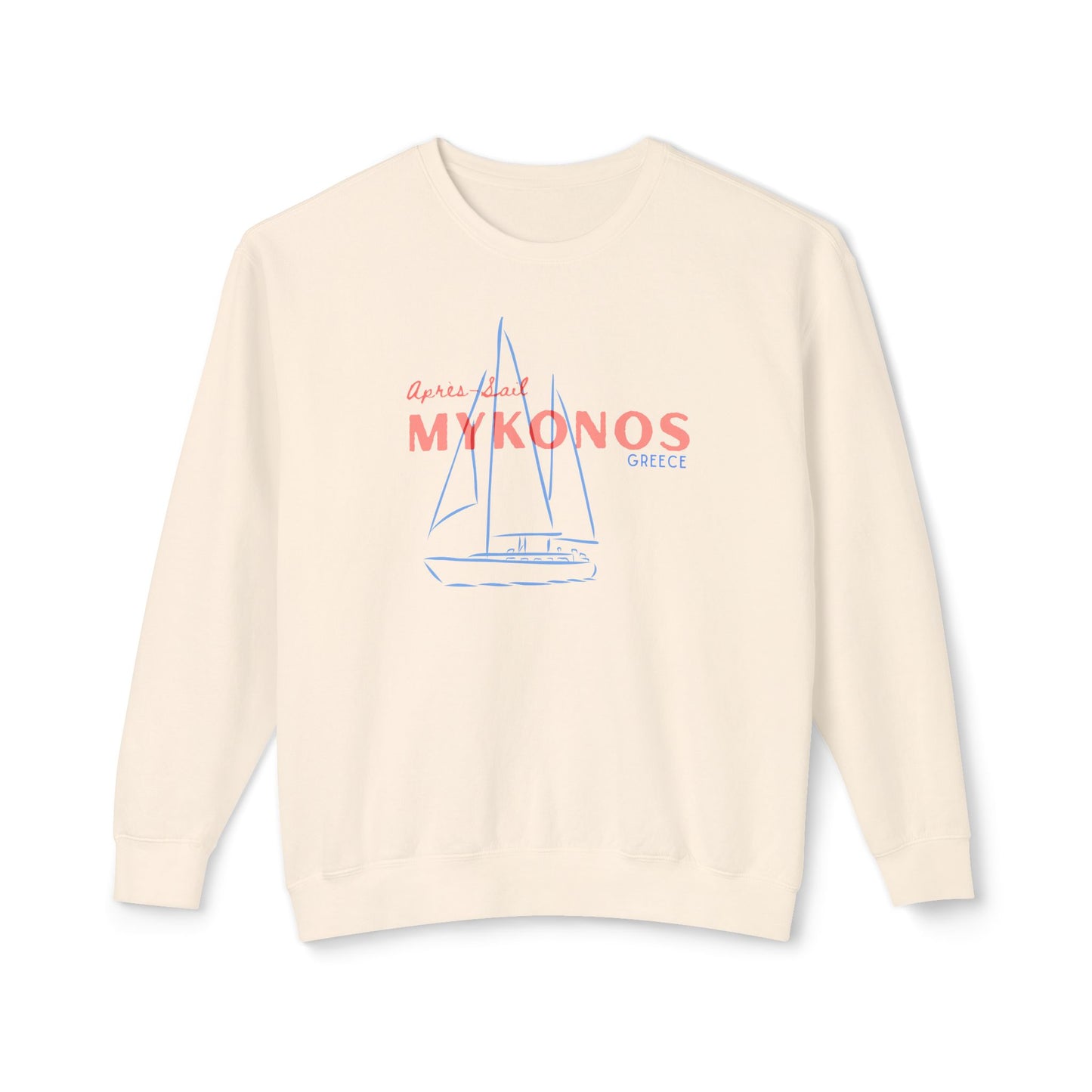 Après-Sail Mykonos Lightweight Crewneck - Summer Coastal Style
