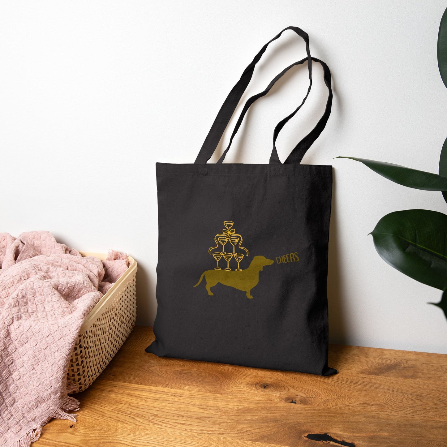 Dachshund Cheers Tote Bag - Funny Dog Lover Gift, Eco-Friendly Shopping Bag, Cute Pet Accessory, Dog Mom Tote, Birthday Gift