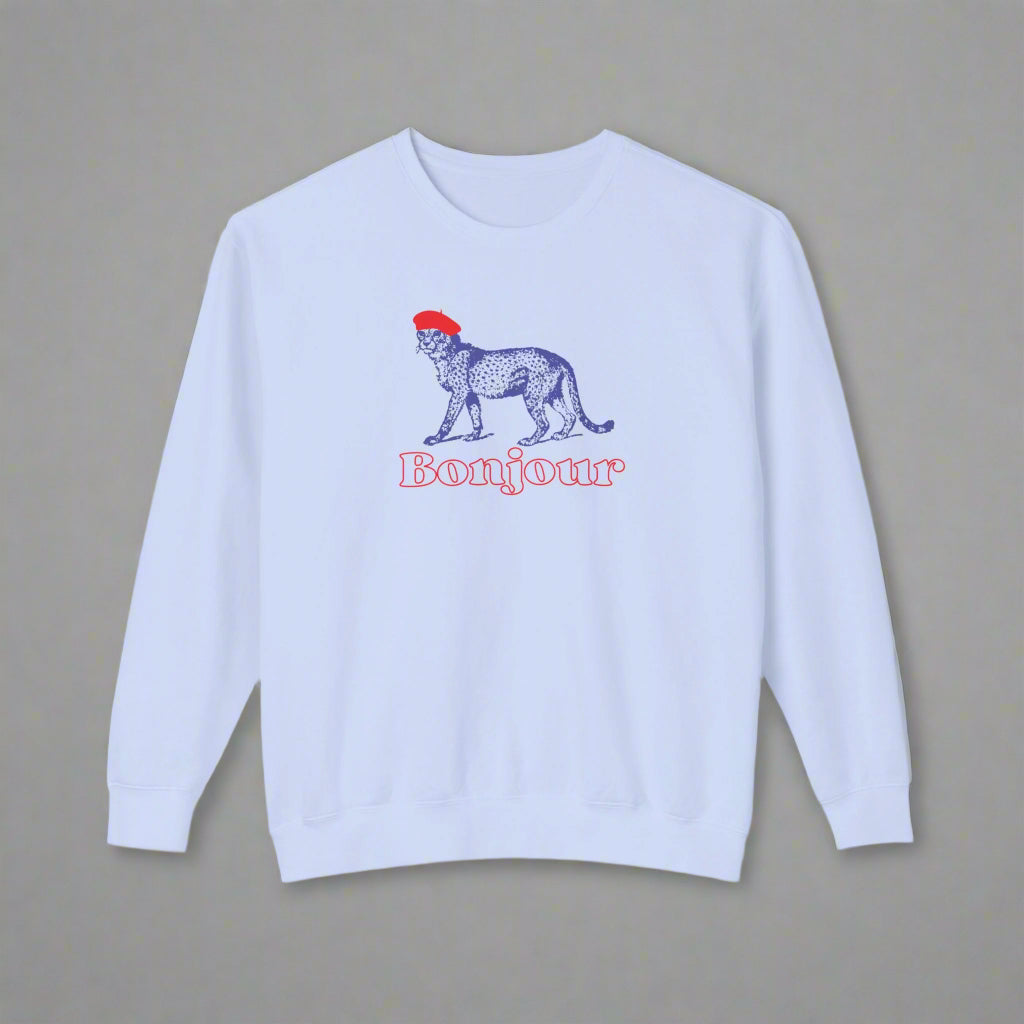 Bonjour Cheetah: Lightweight Cotton Sweatshirt
