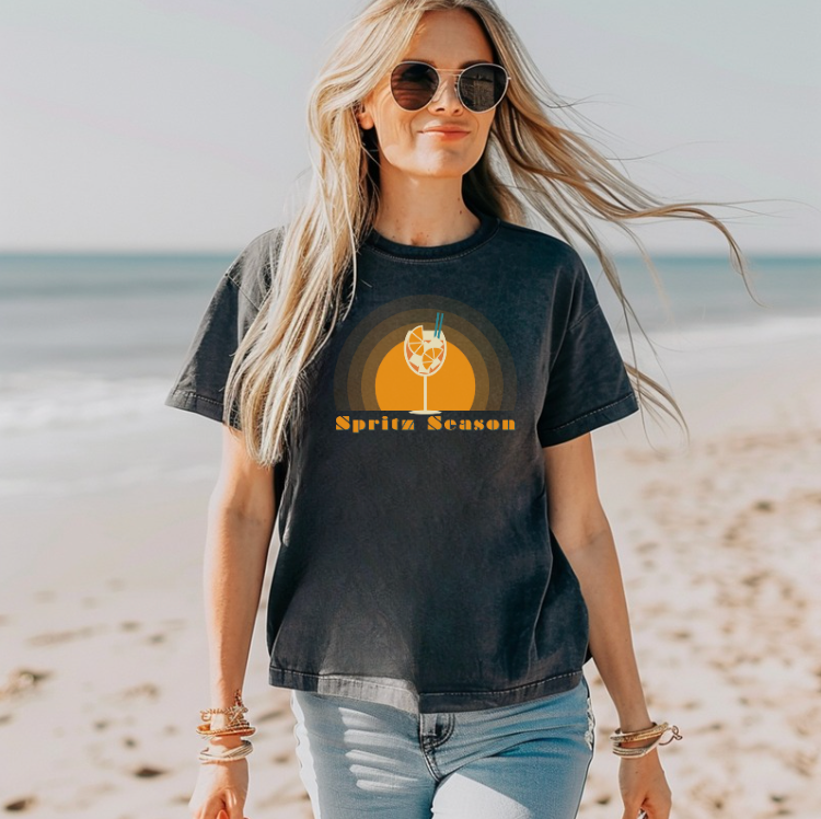 Spritz Season- Relaxed Cropped Cotton Tee