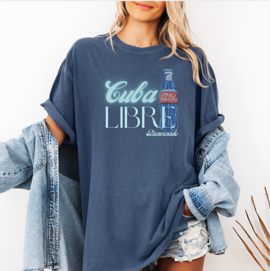 Retro Cuba Libre Tee with Vintage Cola Bottle Graphic