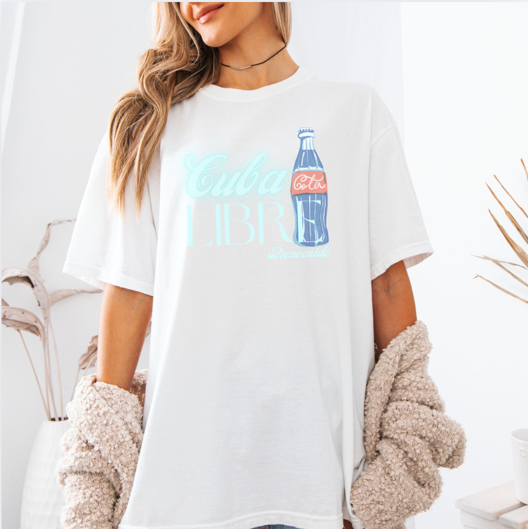 Retro Cuba Libre Tee with Vintage Cola Bottle Graphic
