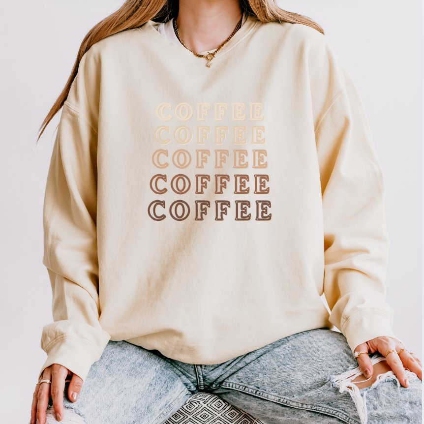 Coffee x5 - Cozy Lightweight Cotton Crewneck