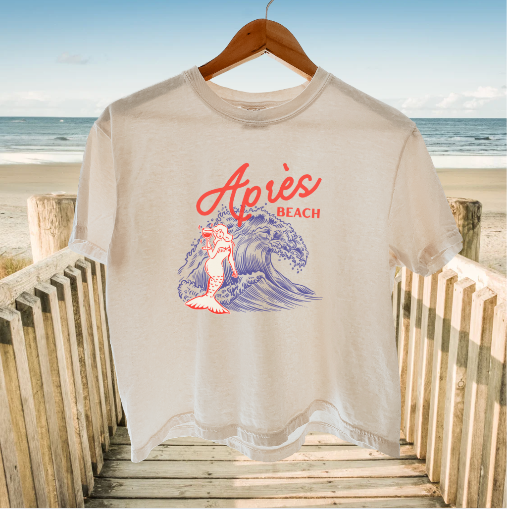 Après Beach Mermaid Tee – Retro Boxy Crop in Ivory