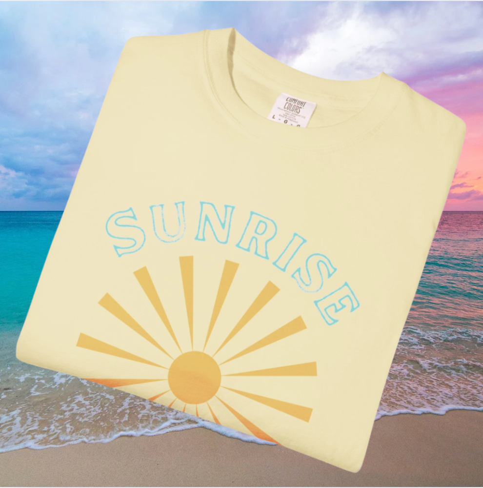 Sunrise & Sunset Retro Boutique Design Tee: - Vintage Sun Graphic