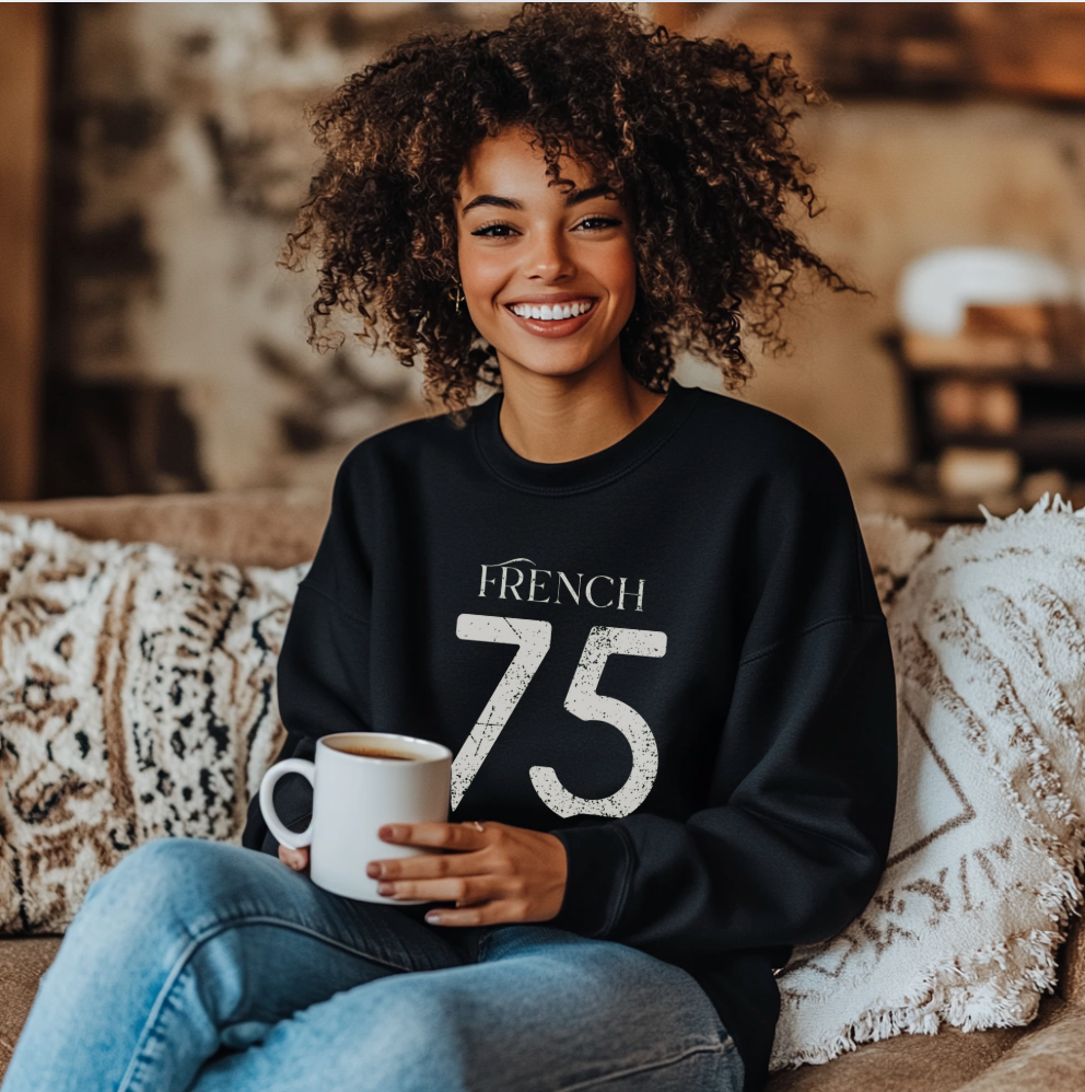 French 75 Varsity Crewneck -Athletic Design with a Twist