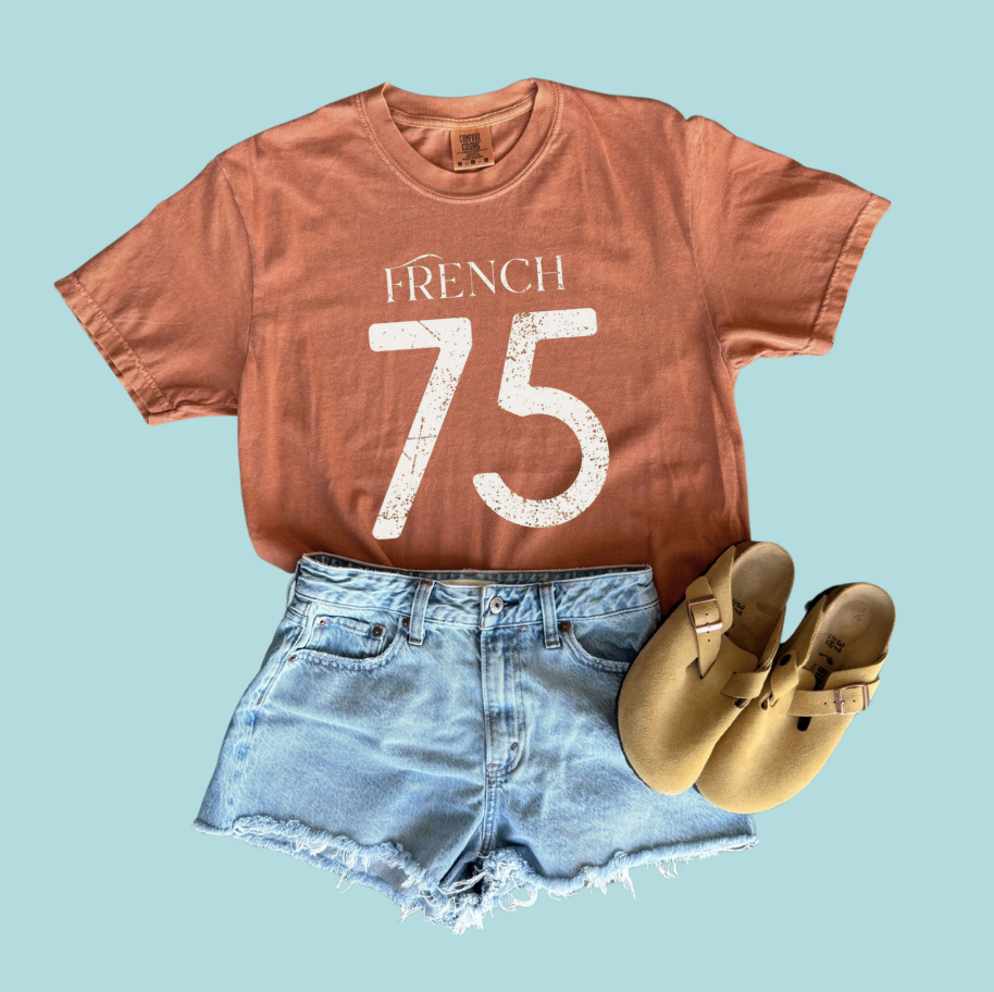 French 75 T-Shirt Weathered Graphic Tee