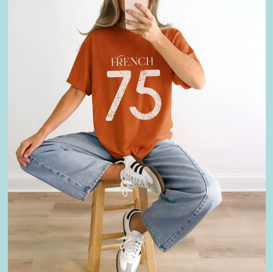 French 75 T-Shirt Weathered Graphic Tee