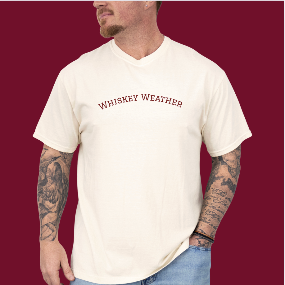 Whiskey Weather Men's Cotton Tee - Varsity Vibes Whisky Lover T Shirt