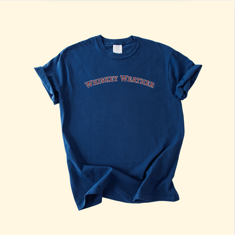 Whiskey Weather Men's Cotton Tee - Varsity Vibes Whisky Lover T Shirt