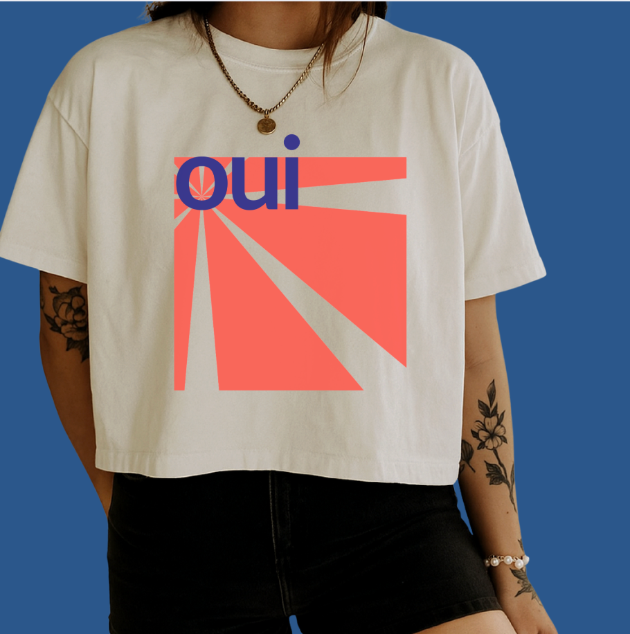 Oui Geometric Design Boxy Ivory Tee