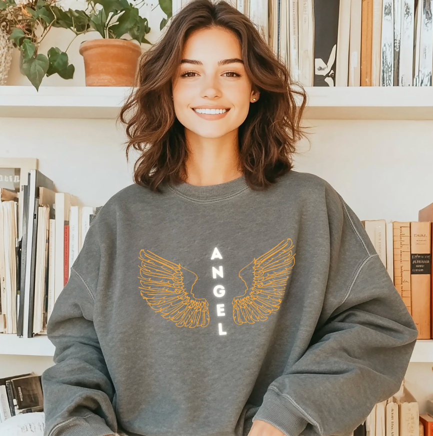 Angel Wings Unisex Lightweight Crewneck Sweatshirt