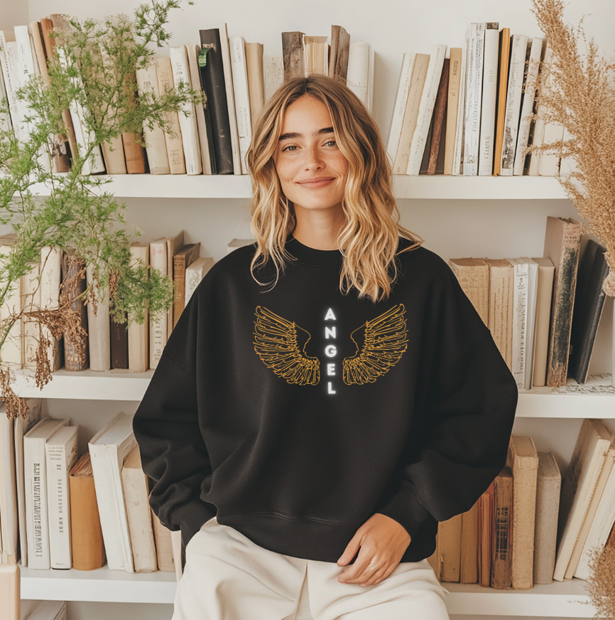 Angel Wings Unisex Lightweight Crewneck Sweatshirt