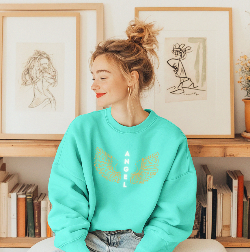 Angel Wings Unisex Lightweight Crewneck Sweatshirt
