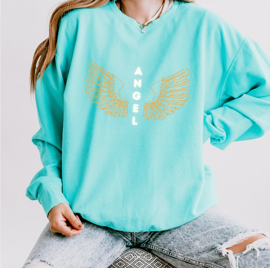 Angel Wings Unisex Lightweight Crewneck Sweatshirt