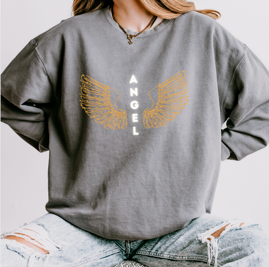 Angel Wings Unisex Lightweight Crewneck Sweatshirt