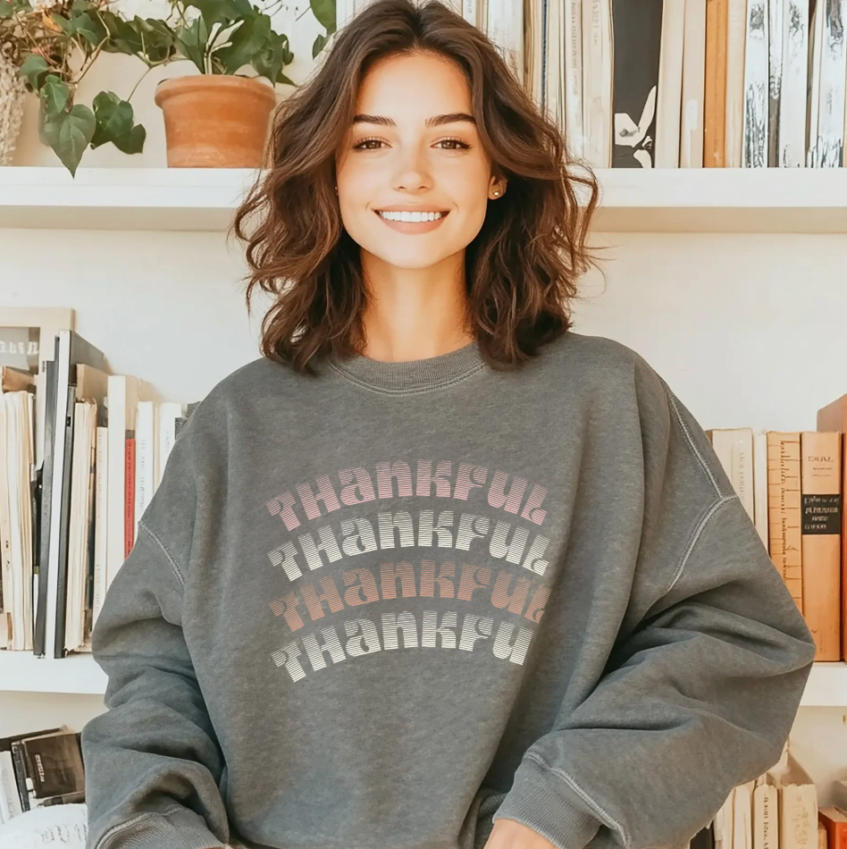 Thankful Crewneck Sweatshirt - Cozy Fall Apparel (MAMA)