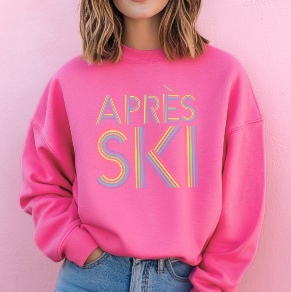 Neon Graphic Après-Ski Crewneck – Retro 80's