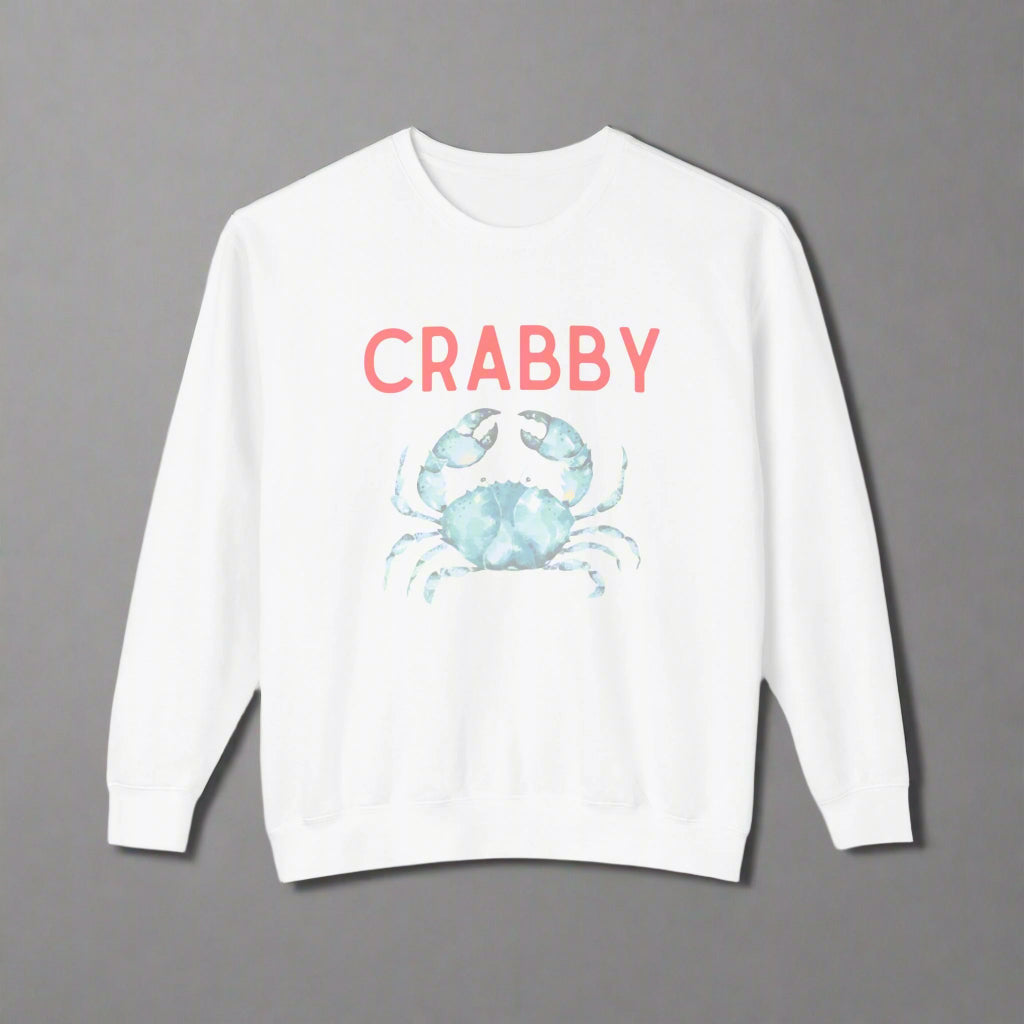 Crabby Aqua Blue Crab Relaxed Crewneck