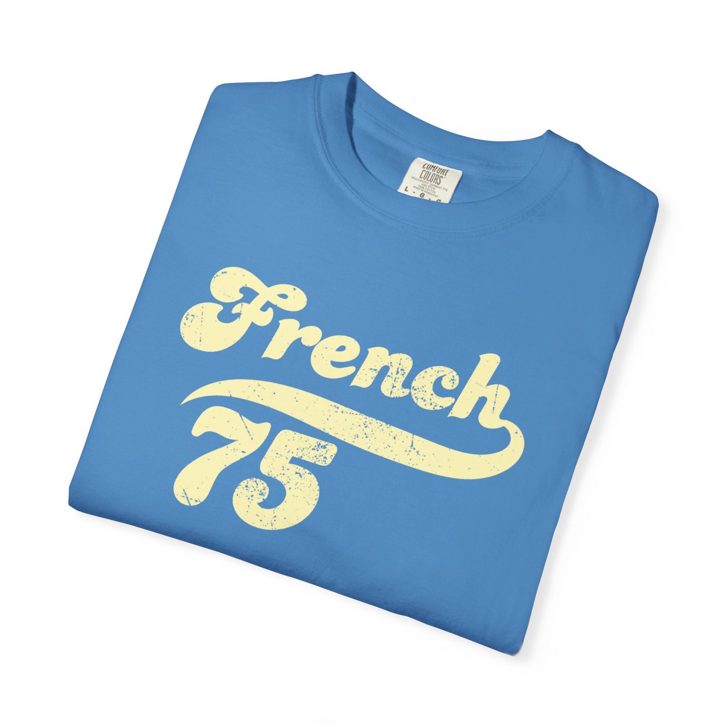 French 75 Retro Script T-Shirt | Vintage Cocktail Style
