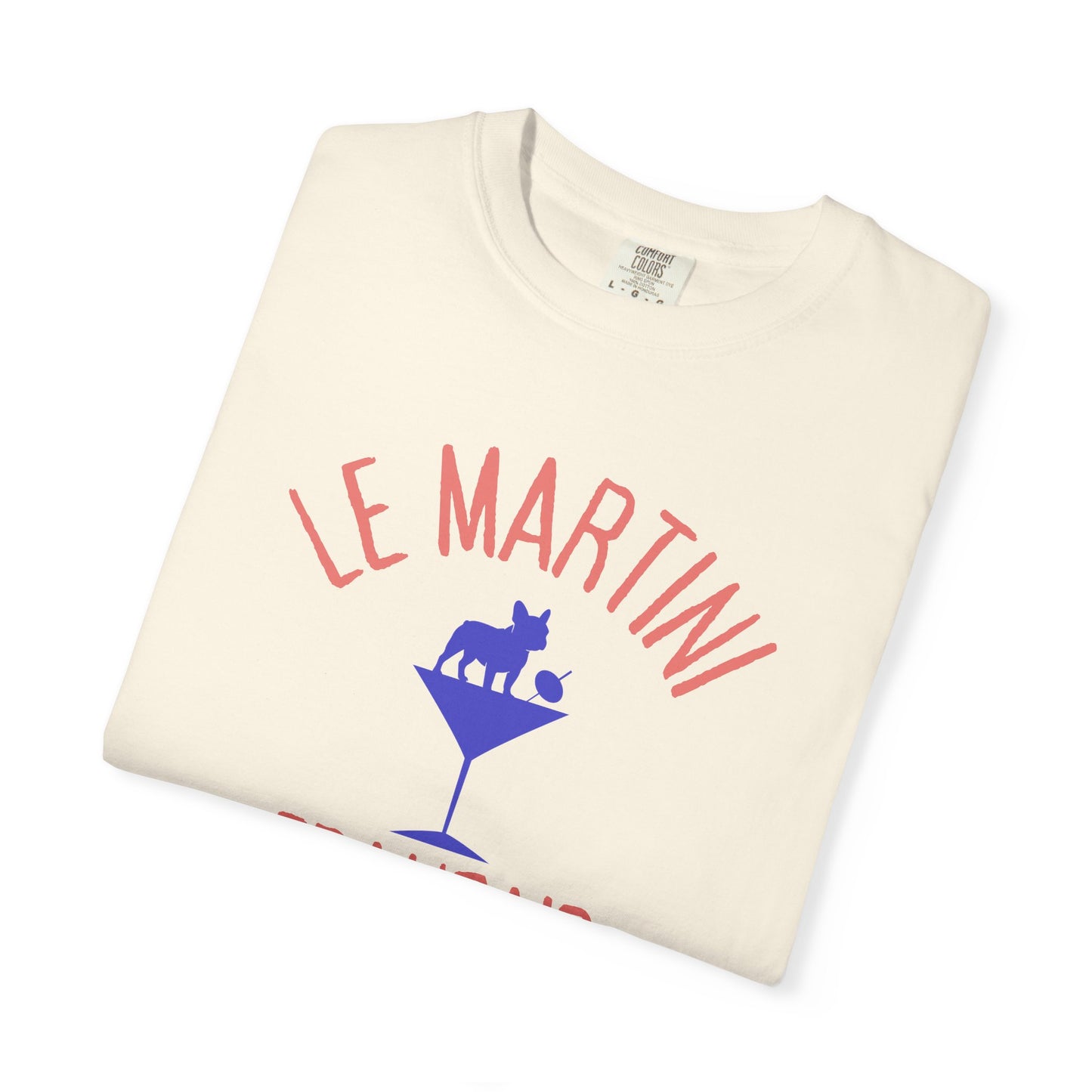 Le Martini Français T-shirt | French Bulldog Cocktail Tee