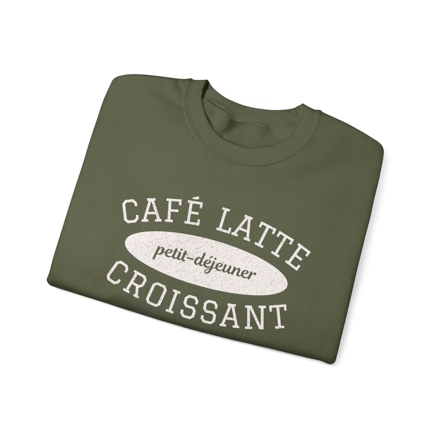 Café Latte & Croissant Sweatshirt – Athletic Style Crewneck