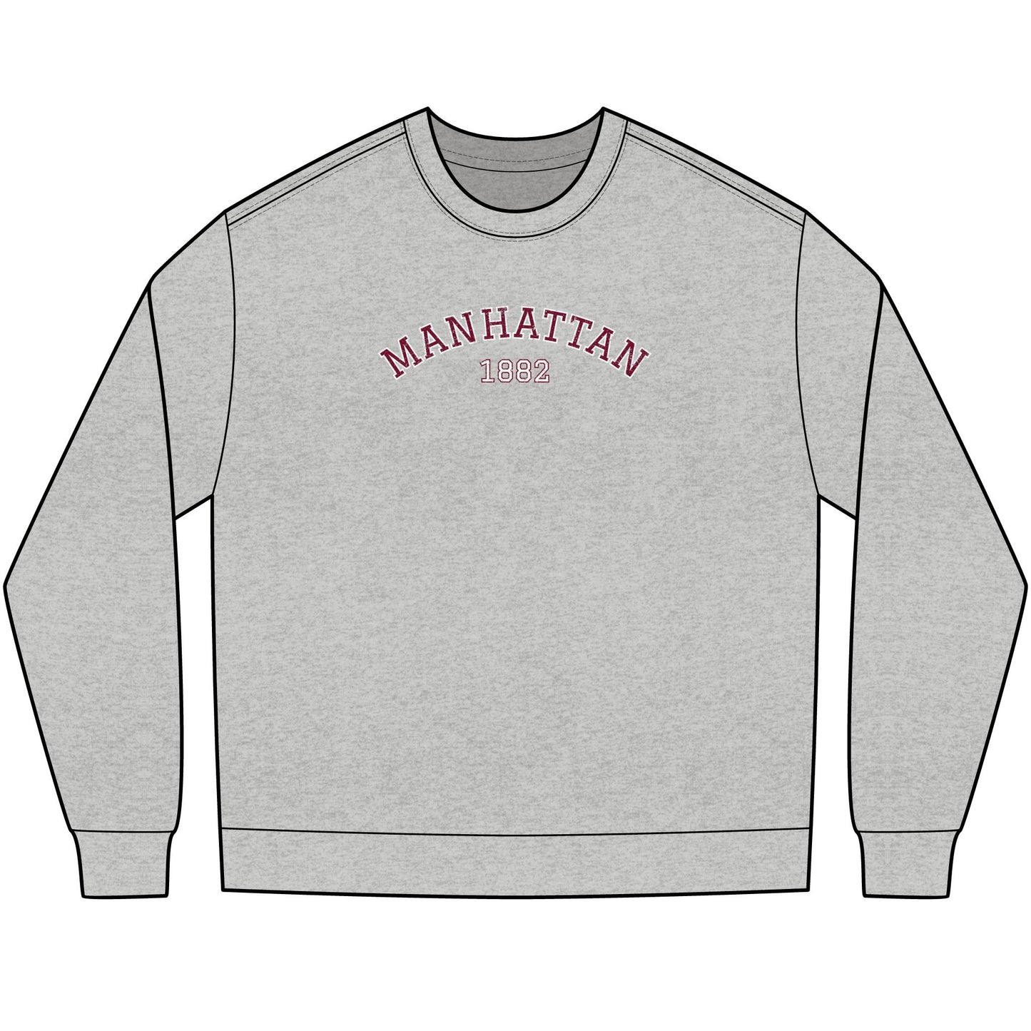 Manhattan 1882 Long Sleeve Tee — Vintage Collegiate Crewneck