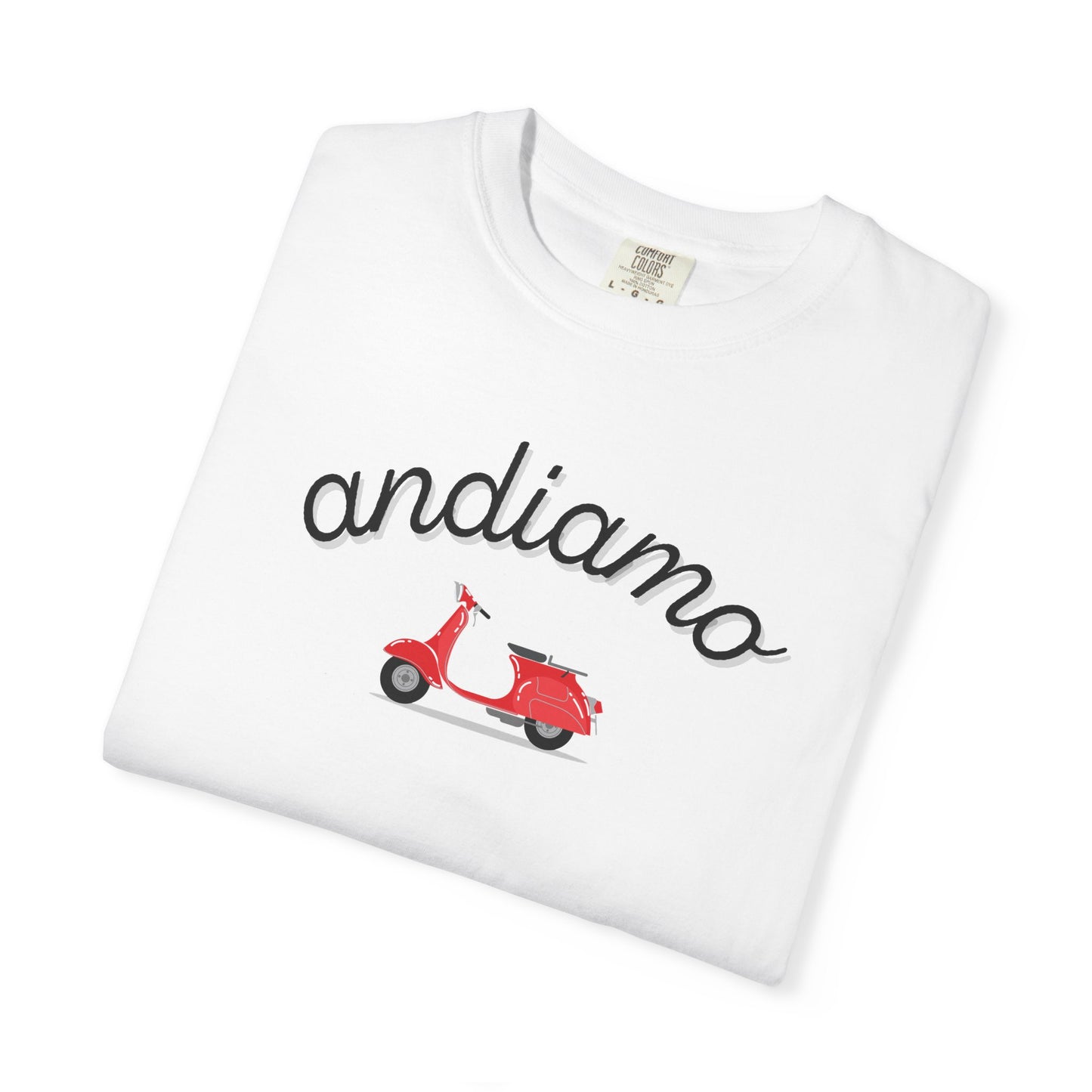 Andiamo Scooter Illustration T-Shirt | Vespa Italy Retro Travel Design