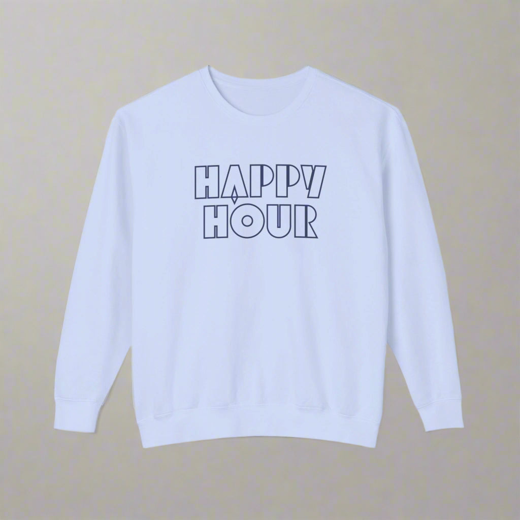 Happy Hour Crewneck Sweatshirt -Lightweight Summer Cotton