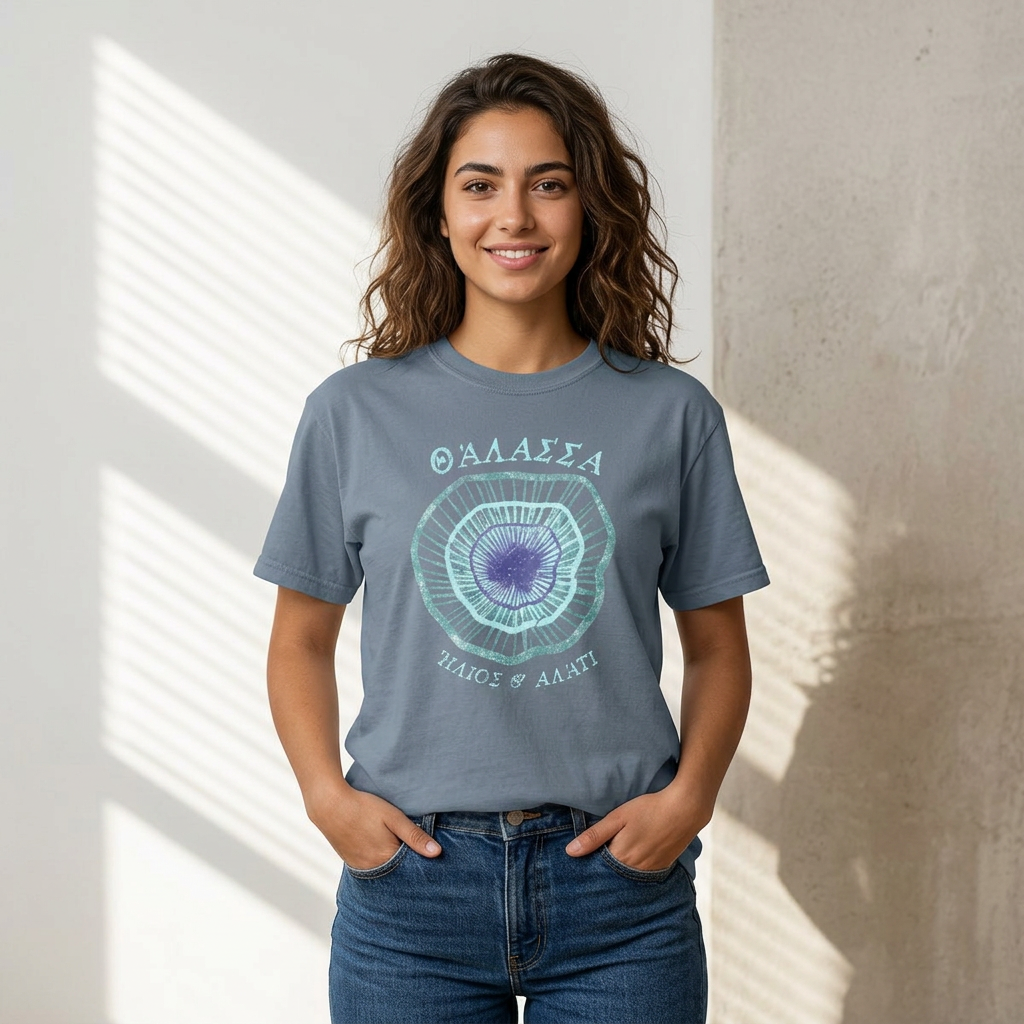 Sea, Sun & Salt Graphic Tee with Greek Evil Eye