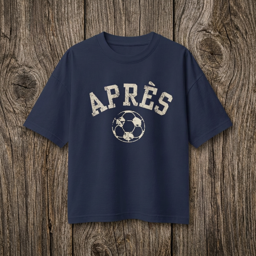 Après Soccer Ball Tee | Vintage Soccer Graphic | Elevated Soccer Mom Shirt