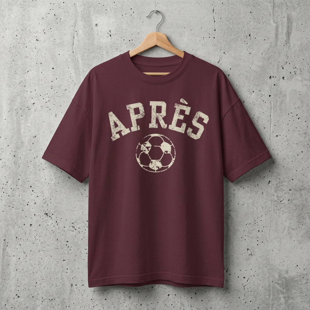 Après Soccer Ball Tee | Vintage Soccer Graphic | Elevated Soccer Mom Shirt