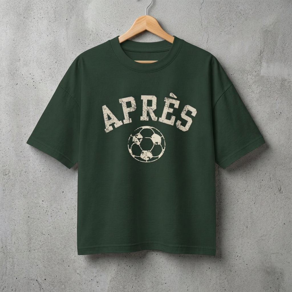 Après Soccer Ball Tee | Vintage Soccer Graphic | Elevated Soccer Mom Shirt