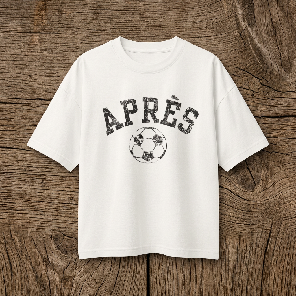 Après Soccer Ball Tee | Vintage Soccer Graphic | Elevated Soccer Mom Shirt