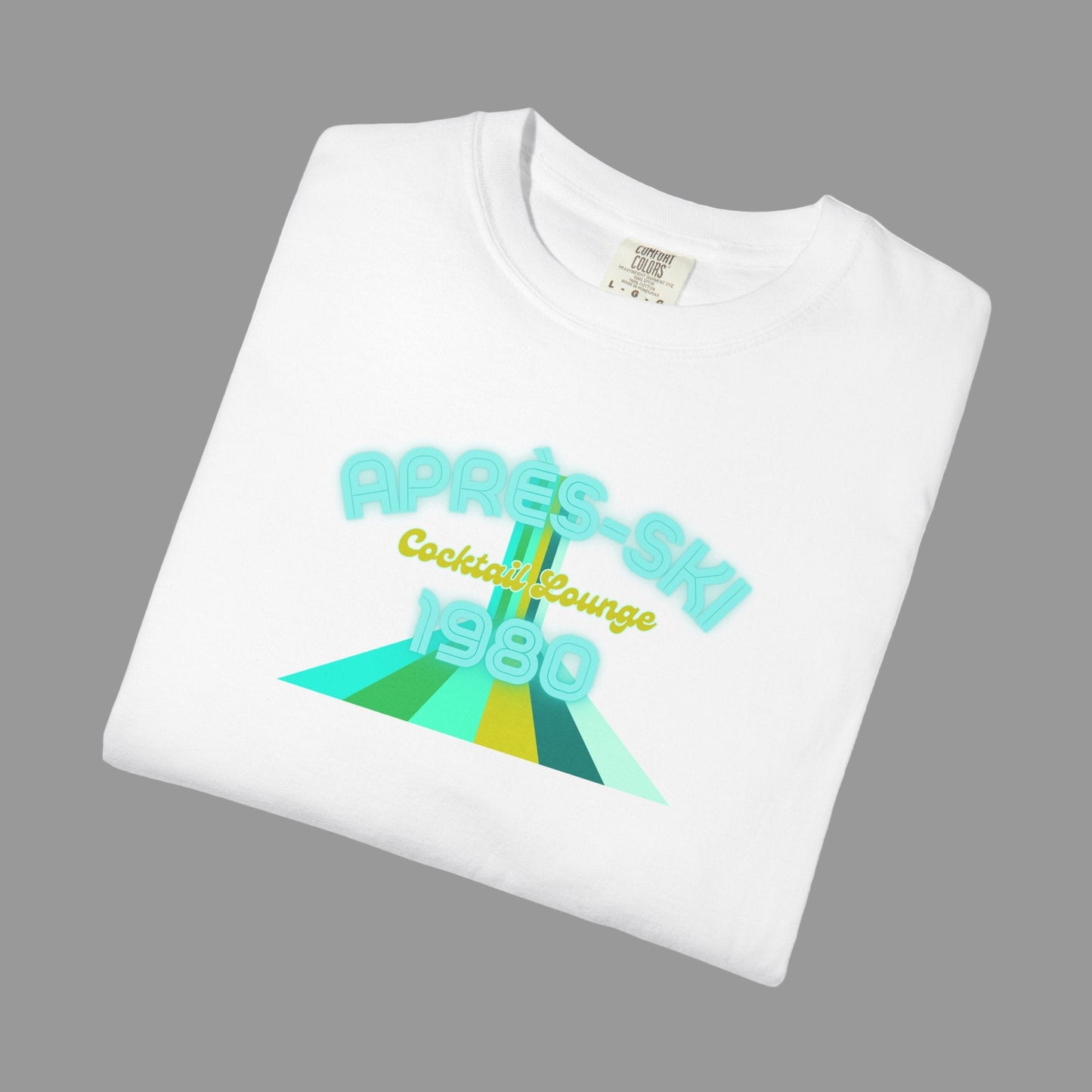 Retro 1980 Cocktail Lounge T-Shirt — Vintage Surf Stripe Graphic Tee