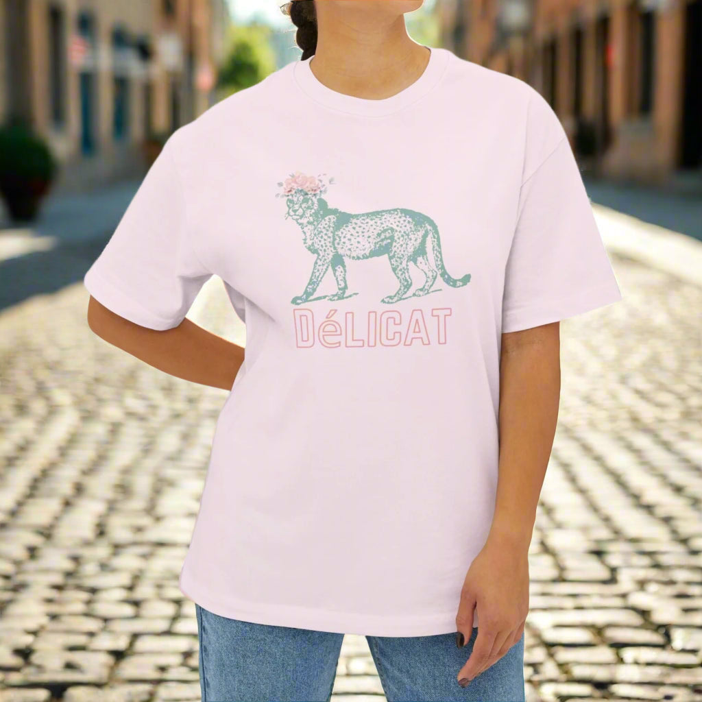 Dèlicat Cheetah Tee with Pink Flower Crown
