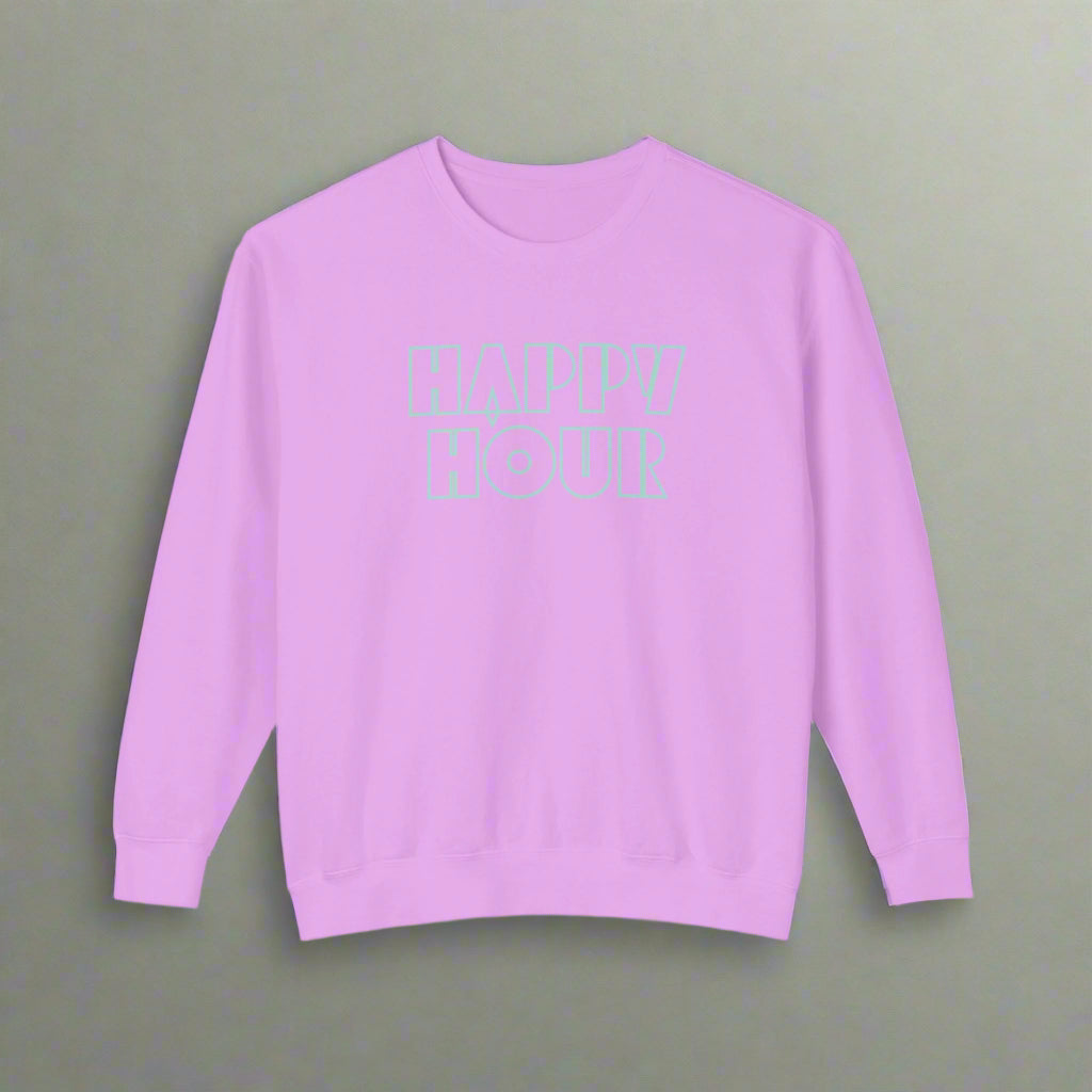 Happy Hour Crewneck Sweatshirt -Lightweight Summer Cotton
