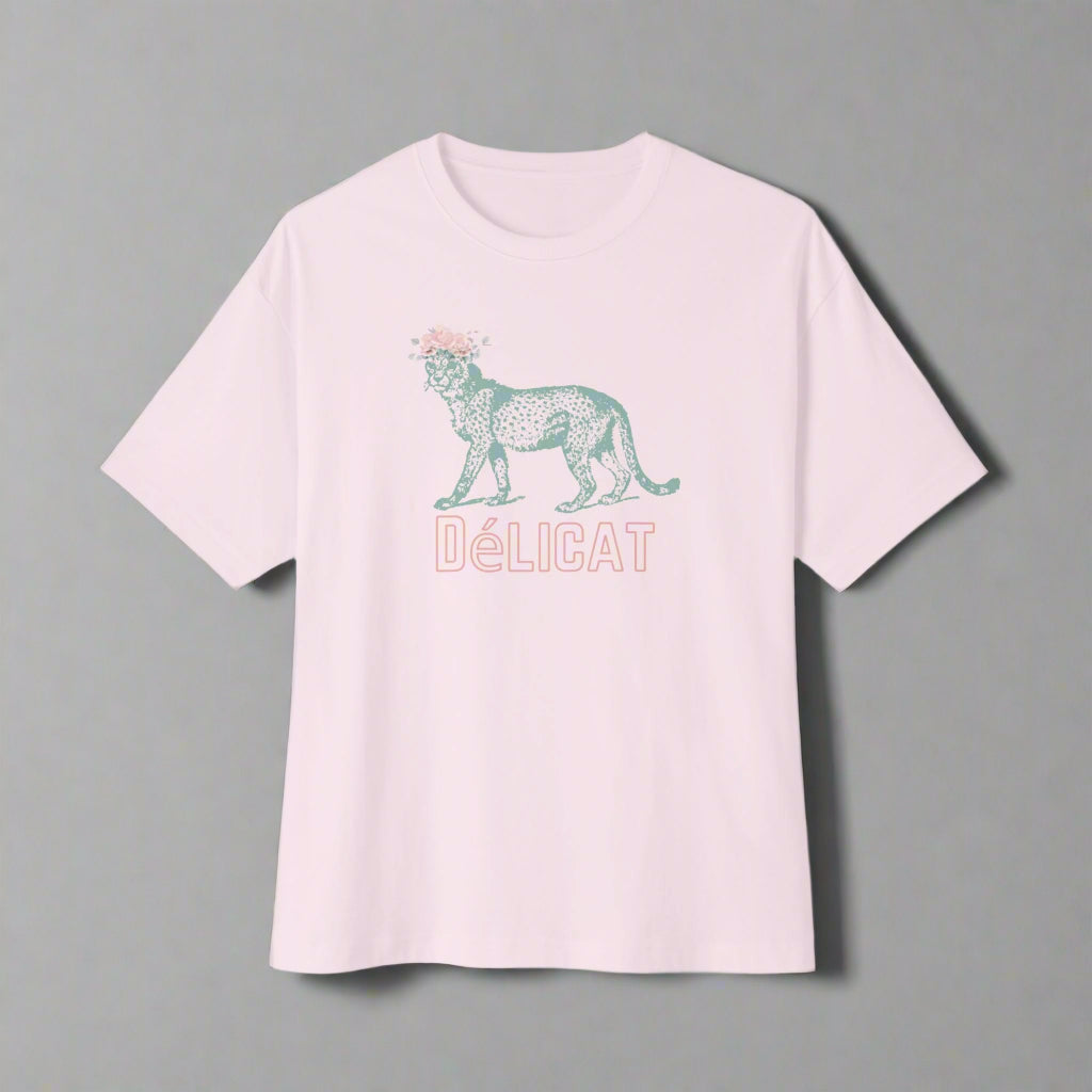 Dèlicat Cheetah Tee with Pink Flower Crown
