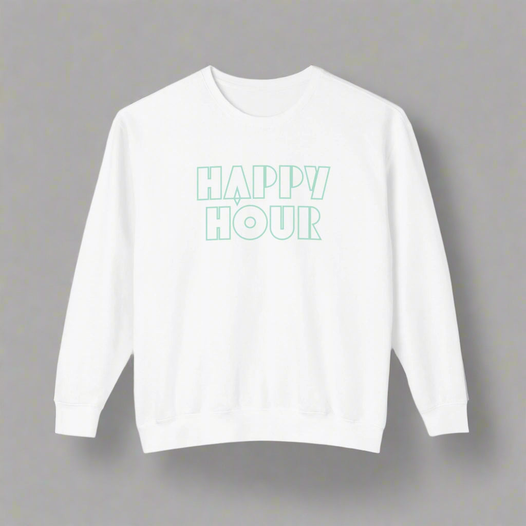 Happy Hour Crewneck Sweatshirt -Lightweight Summer Cotton