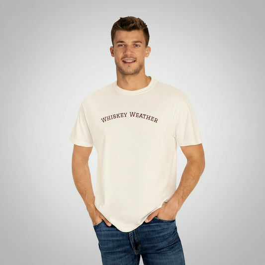 Whiskey Weather Men's Cotton Tee - Varsity Vibes Whisky Lover T Shirt